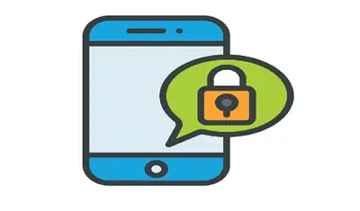 Illustration of a smartphone with a lock and chat bubble about messaging safety