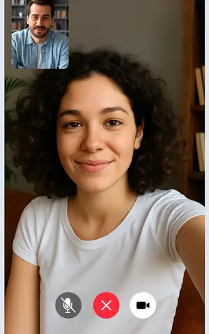 Zangi HD video call screen with call controls